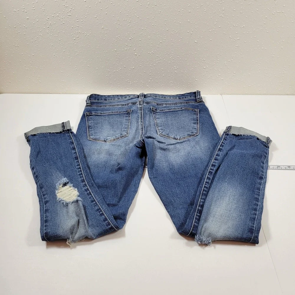 STS Blue Piper Ankle Skinny Jeans Womens 27 Blue Excellent Distressed Pearl Gem‎